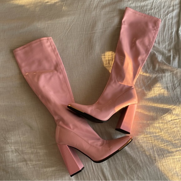 Public Desire hot pink boots in size 7 - Picture 2 of 3